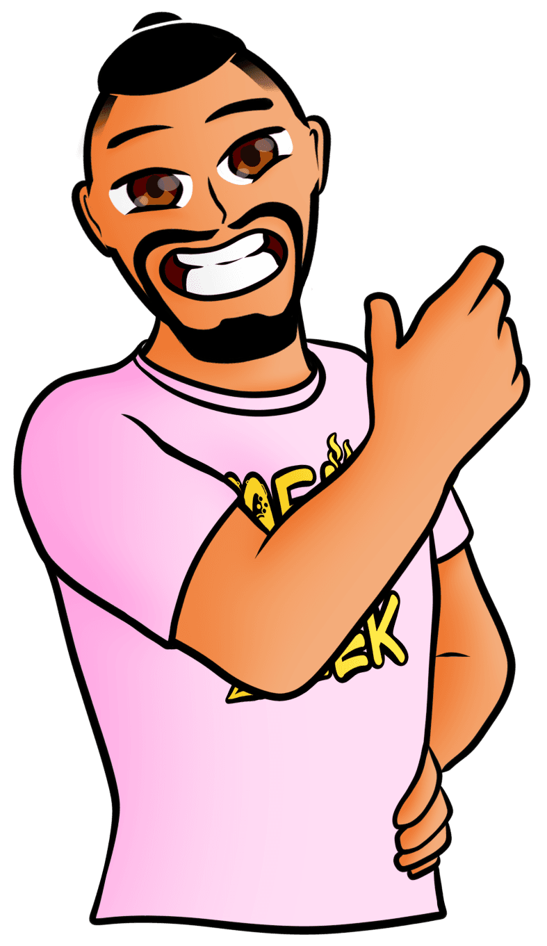 Imagem de um desenho de um rapaz de cabelo amarrado